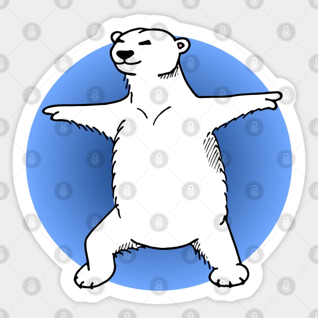 Polar Bear Yoga Pose Sticker by kazoosolo